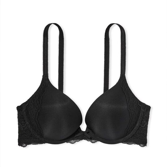 Victoria’s Secret Dream Angels Lace Push Up Black Bra size 32C - Picture 2 of 12